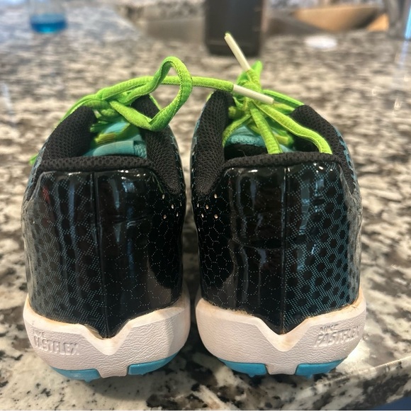 Nike Girls Hyperdiamond 4 Blue and Green cleats - Picture 2 of 4